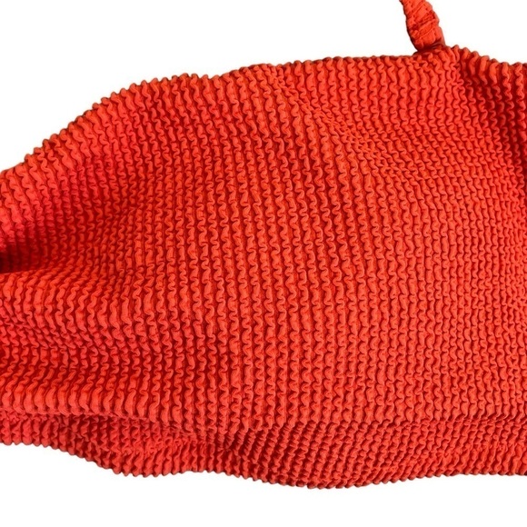 NWT J. Crew Retro Scrunchie Sweetheart Bikini Top in Vivid Flame Coral Red Sz 3X - Picture 6 of 16